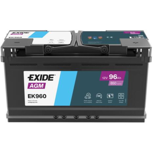 Автомобільний акумулятор EXIDE Start-Stop AGM (EK960) 96Аh 850A